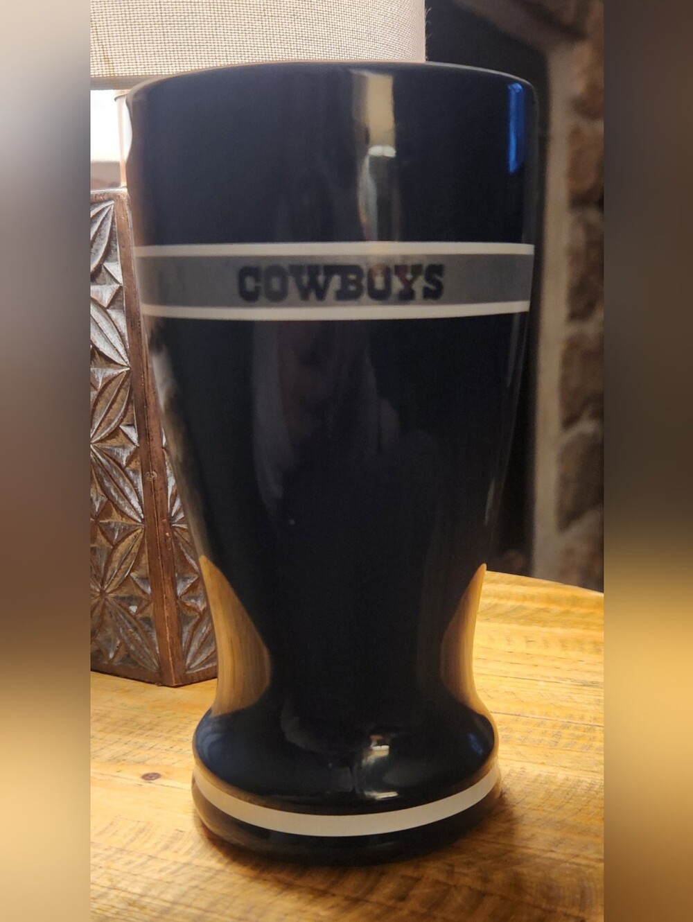 Navy Ceramic Drink Tumbler Dallas Cowboys
